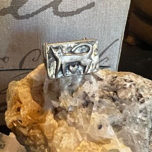 Sterling Silver Cat Ring. Handmade and Casted.